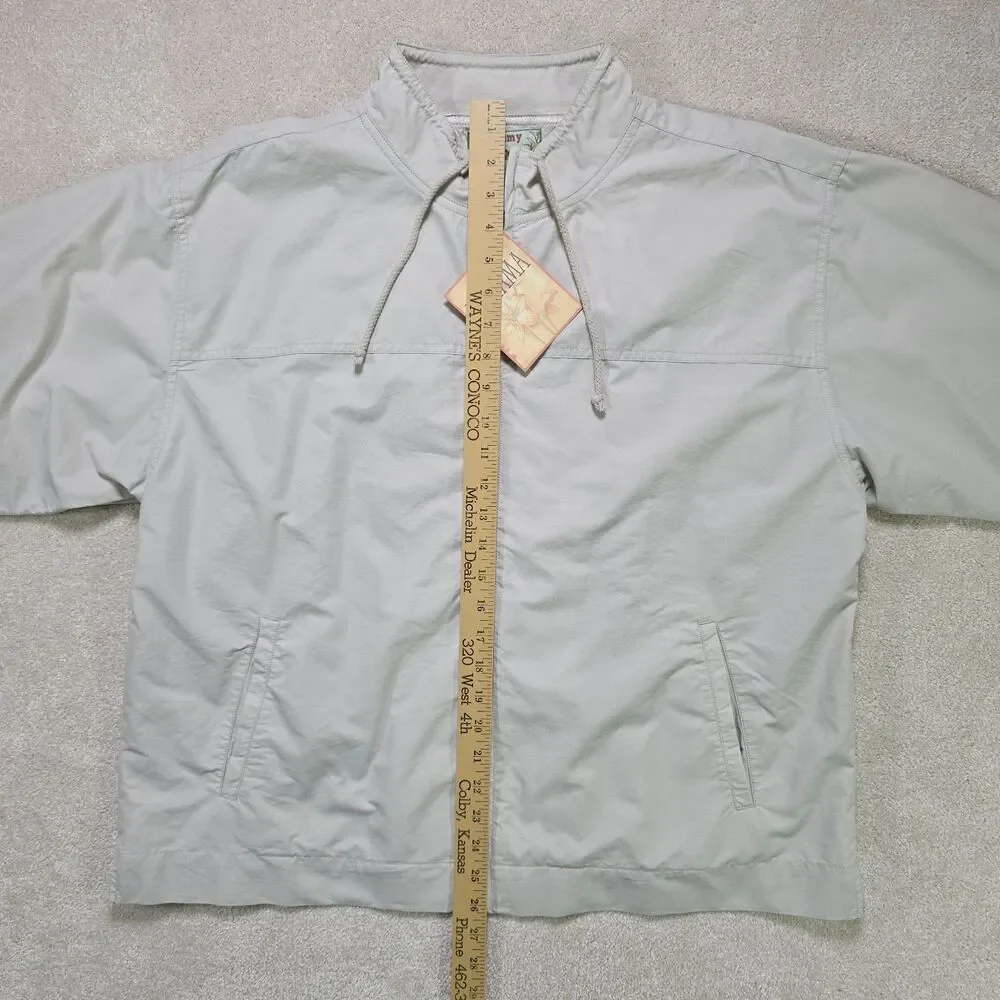 Tommy Bahama Wind Jammin Full Zip Jacket Men's L Tan Rayon Lined NWT